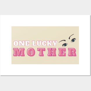 One lucky mother T shirt mugs stickers cases pins magnet notebooks totes Posters and Art